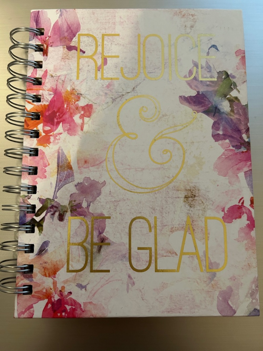 NWOT Floral Spiral Notebook - "Rejoice & Be Glad" great for journaling